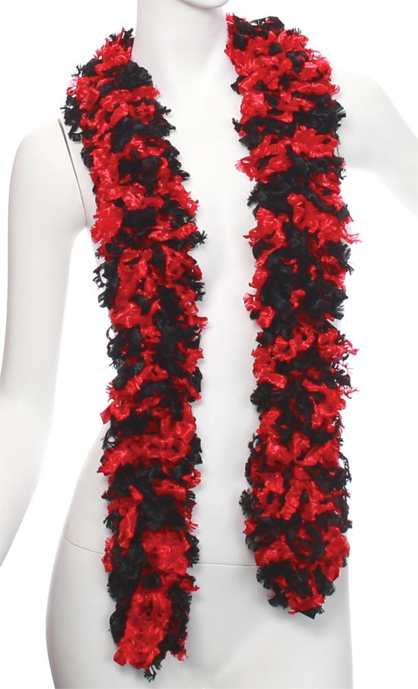 Featherless Boa Black Red Adult Costume Accessory