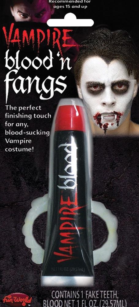 Vampire Fake Blood and Teeth Adult Makeup Accessory