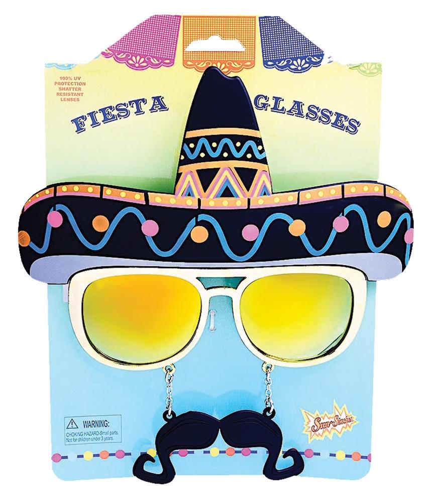 Sunstache Fiesta Mexican Sunglasses Adult Costume Accessory