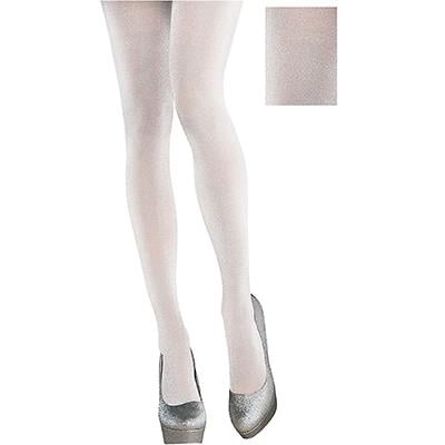 Fairy Tale Shimmer Silver White Tights Adult Costume Accessory