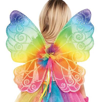 Fairies Deluxe Glittered Rainbow Fairy Wings Child Costume Accessory