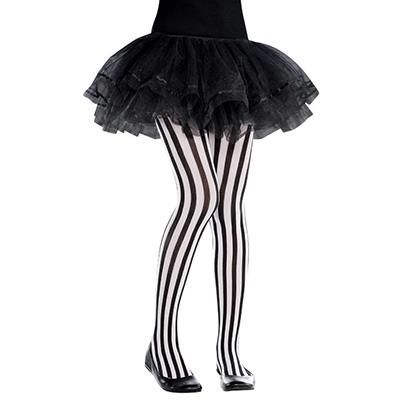 Pirate Black White Vertical Striped Tights Child Costume Accessory