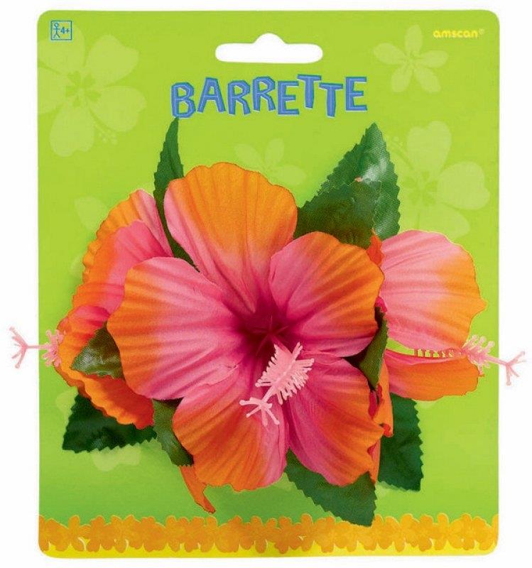 Warm Hibiscus Hair Clip Barrette Adult Costume Accessory