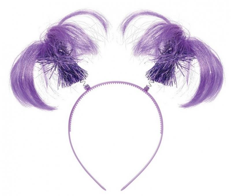 Purple Ponytail Headbopper Adult Costume Accessory