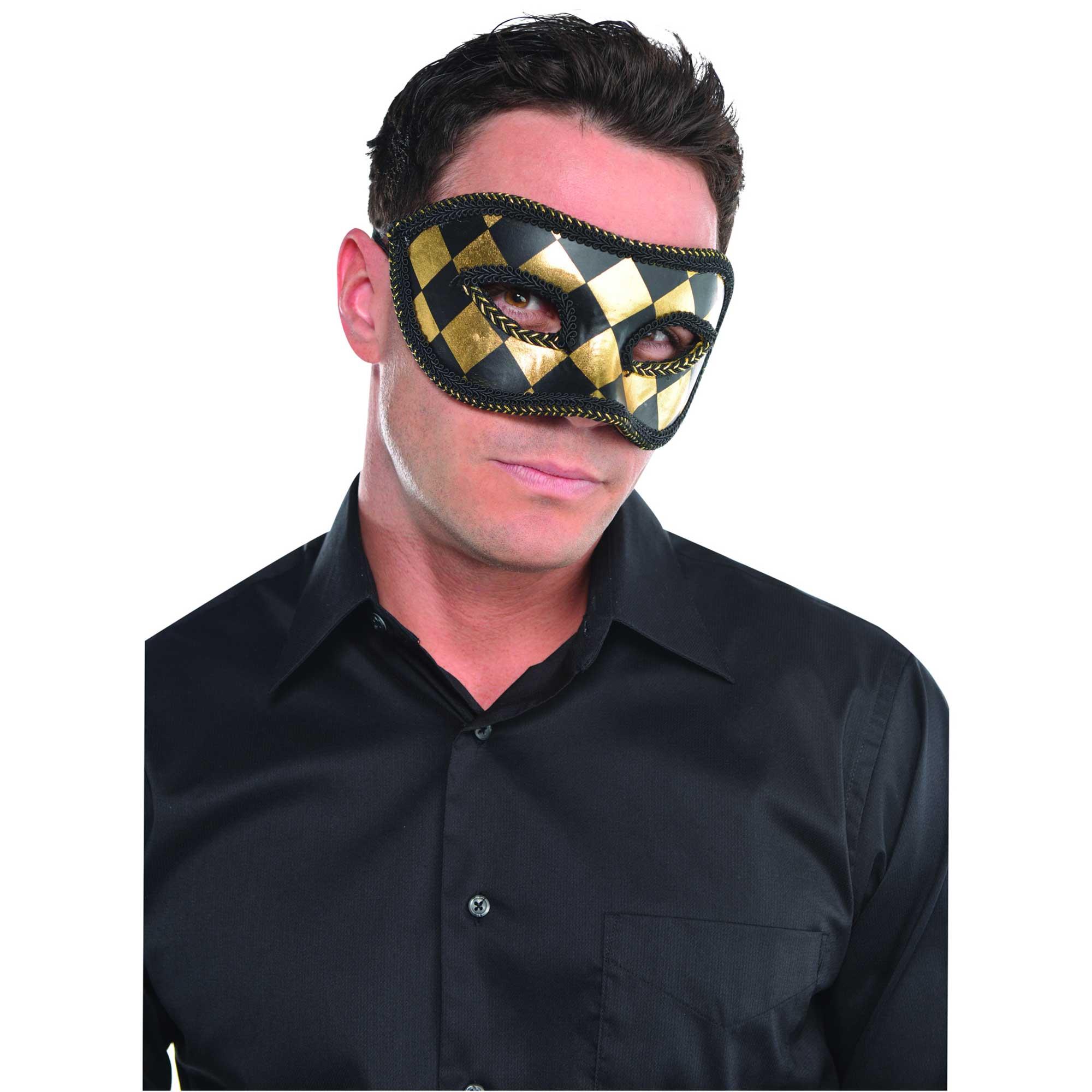 Harlequin Black Gold Adult Mask