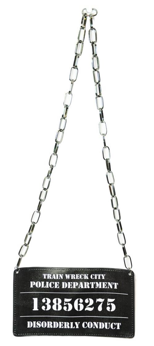 Mugshot Chain Necklace Adult Costume Accessory