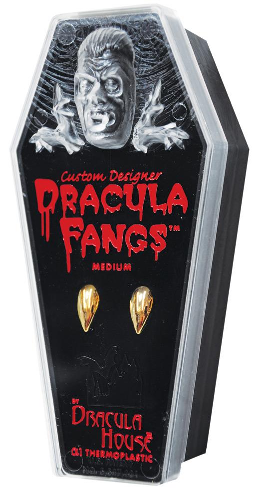 Dracula Gold Fangs Adult Costume Accessory Large