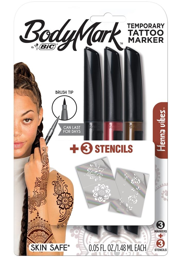 Bodymark Tattoo Henna Markers Pack of 3 Makeup Accessory