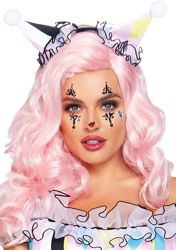 Harlequin Adhesive Face Jewels Adult Makeup Accessory