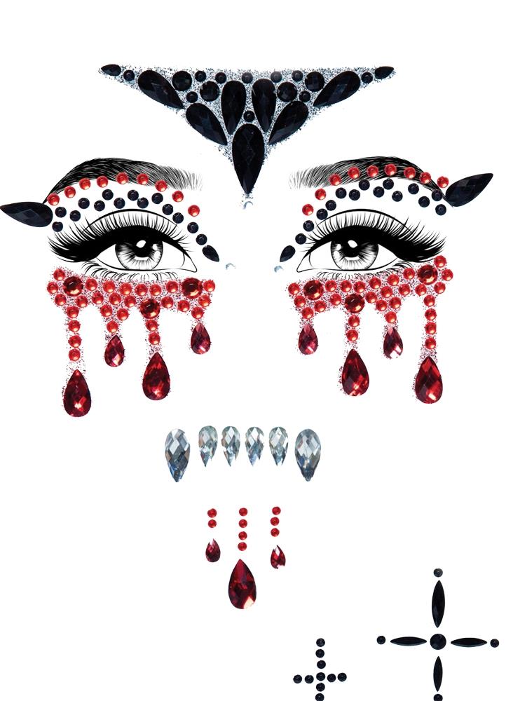 Vampire Adhesive Face Jewels Adult Makeup Accessory