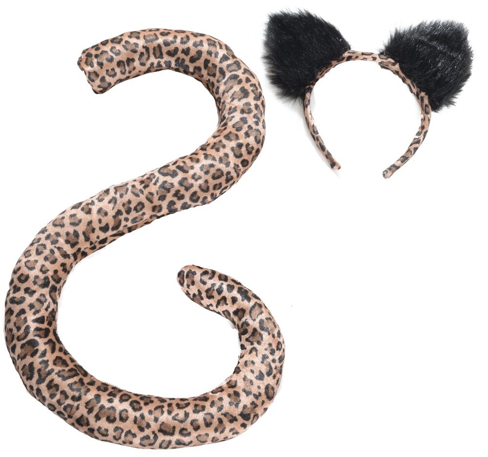Leopard Ears and Tail Adult Costume Kit