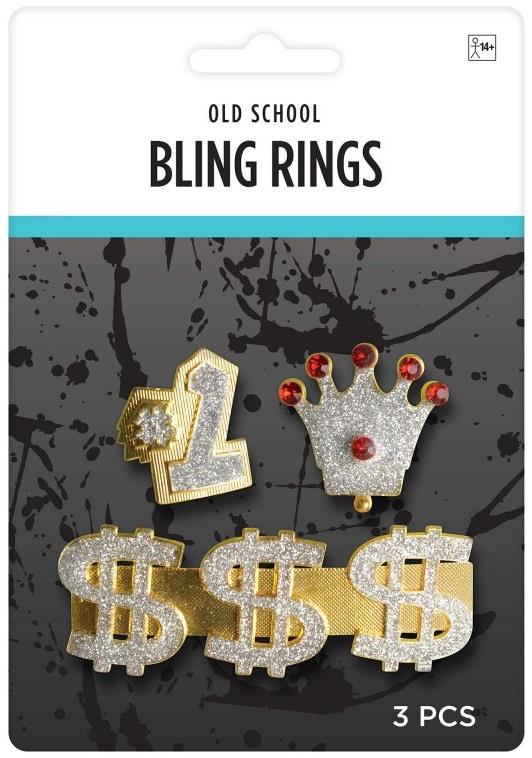 Bling Gold Rings Adult Costume Accessory
