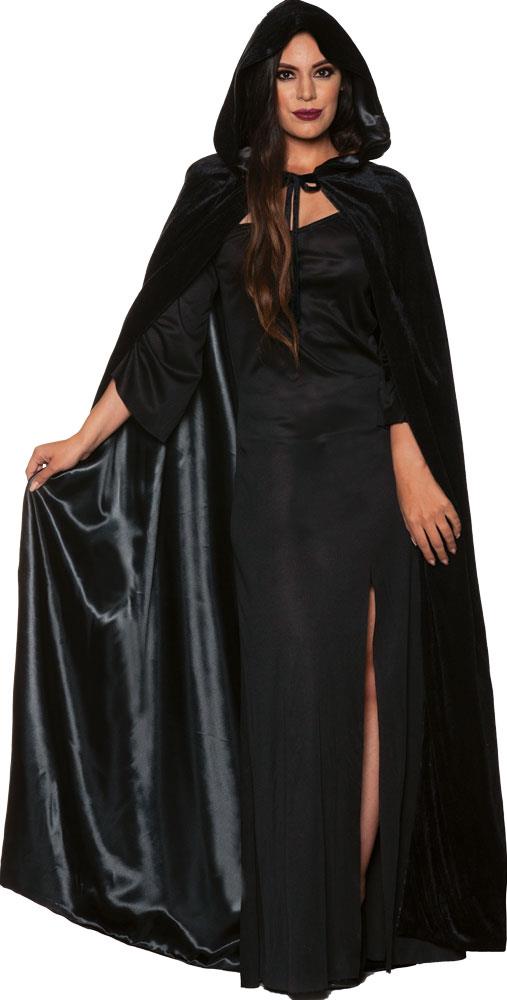 Black Hooded Adult Cape