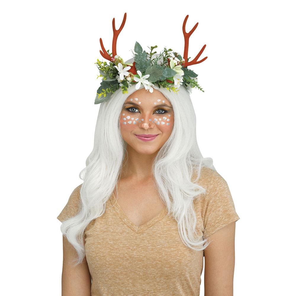 Woodland Deer Headband Glitter Tattoo Adult Costume Accessory