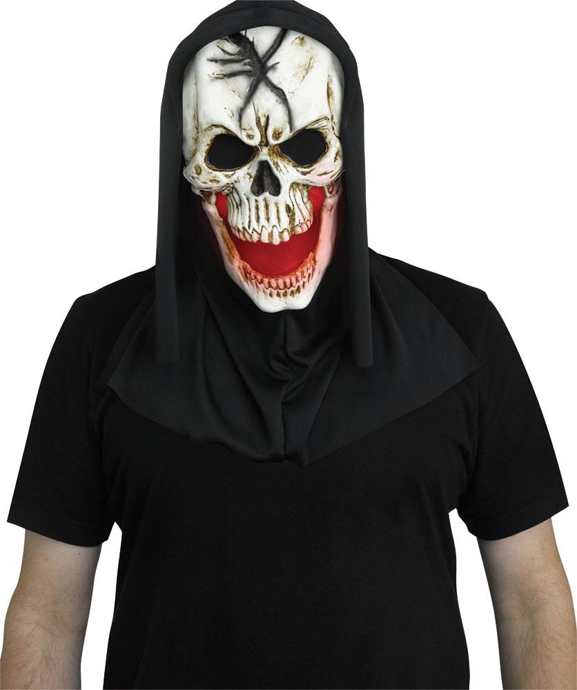 Red Fade Mouth Skull Adult Mask