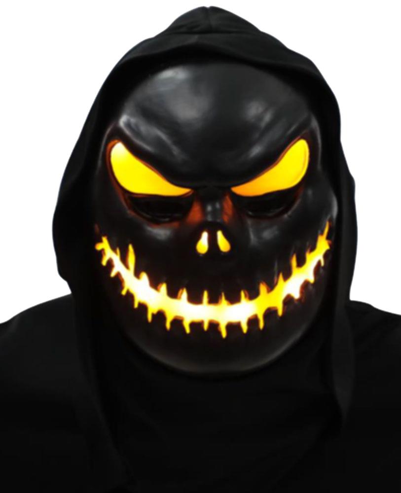 Yellow Light Up Skull Adult Mask