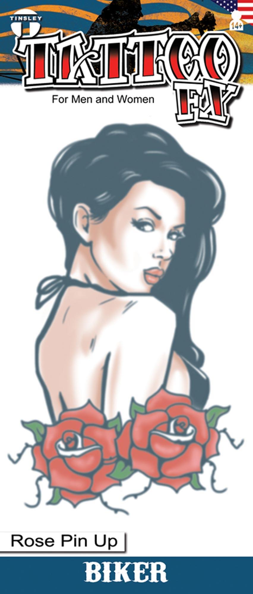 Rose Pin Up Biker Tattoo FX Makeup Accessory