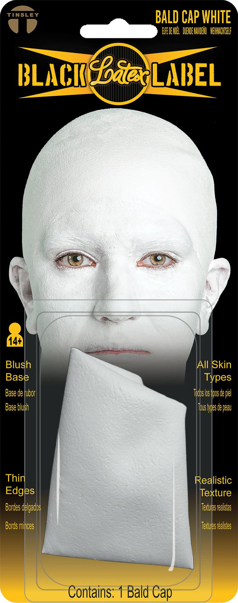 White Latex Bald Cap Makeup Accessory