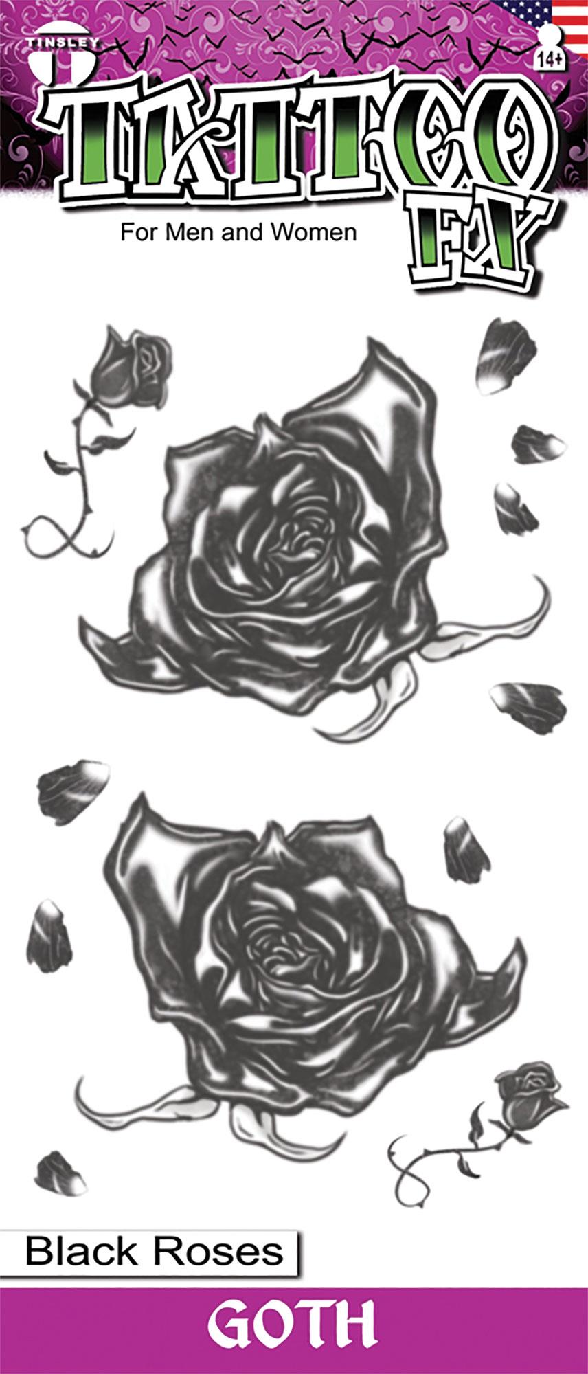 Goth Black Roses Tattoo Makeup Accessory