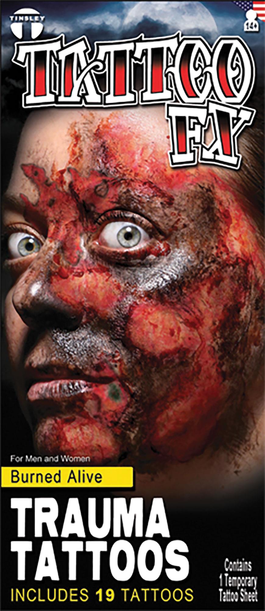 Burned Alive Trauma Tattoo FX Makeup Accessory