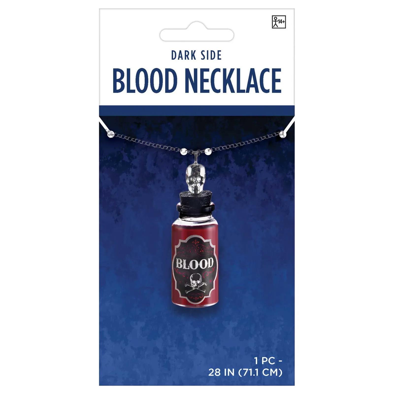 Skull Top Blood Necklace Adult Costume Accessory