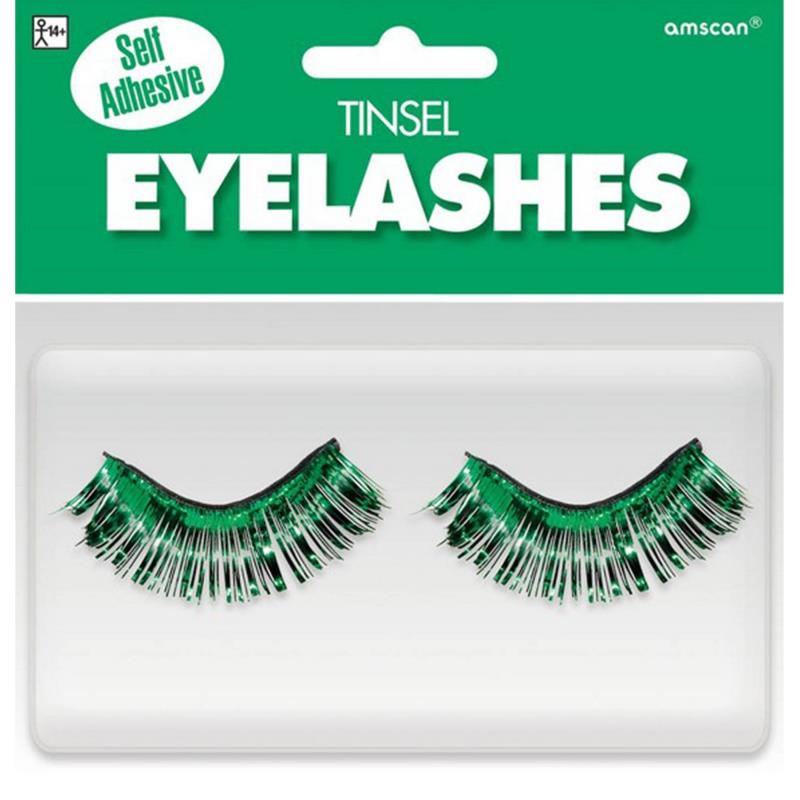 Tinsel Eyelashes Adult Costume Accessory Green