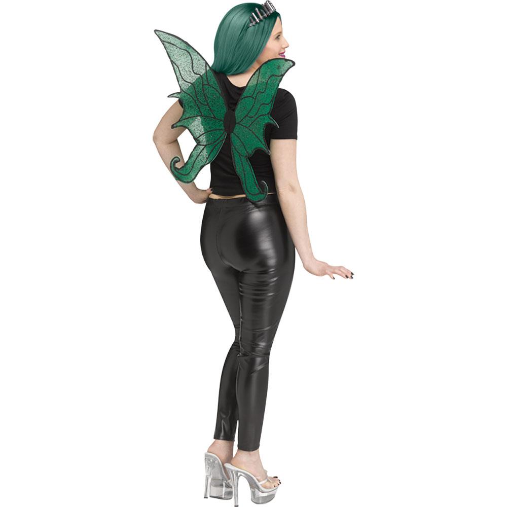 Glitter Fairy Wings Adult Costume Accessory Green