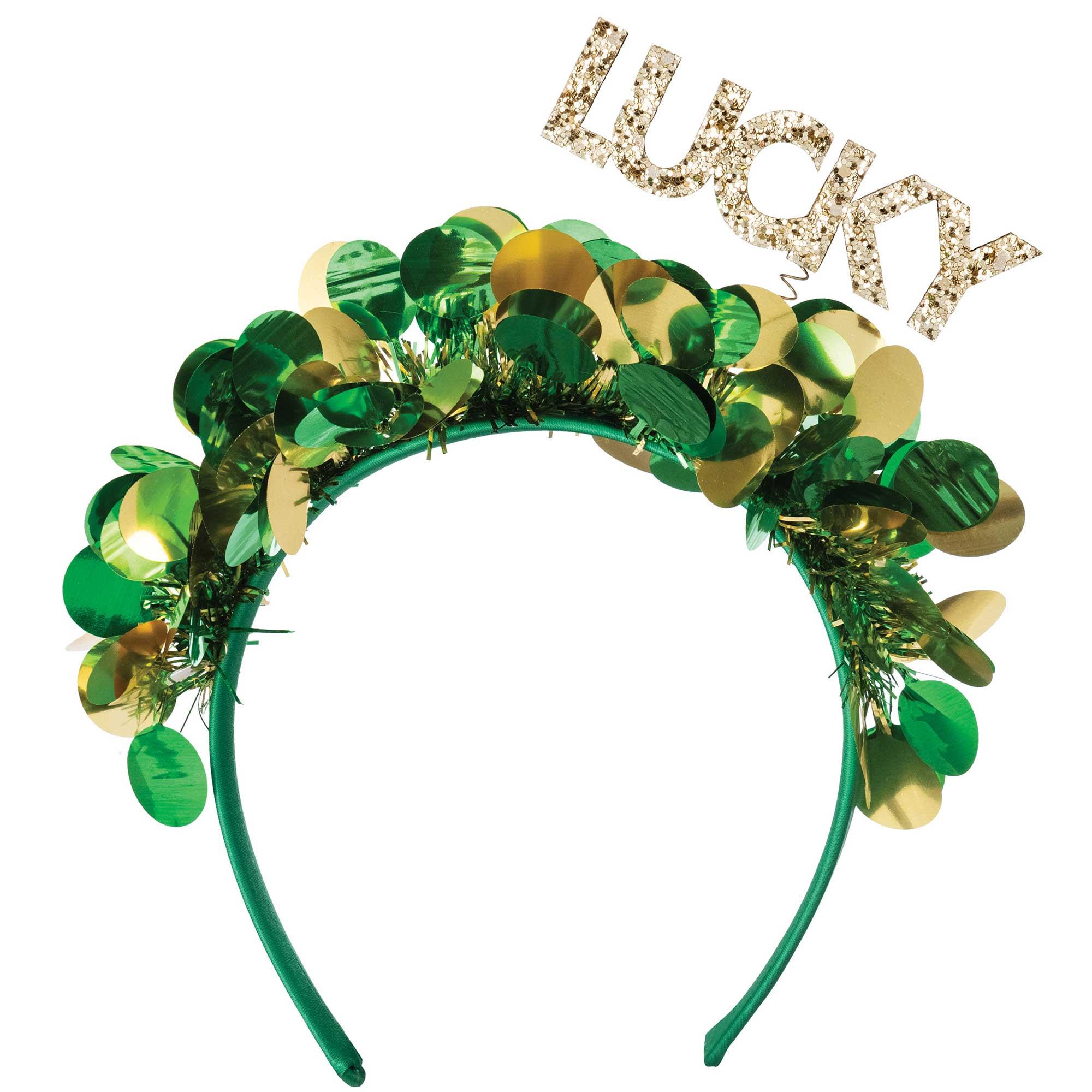 Irish Lucky Tinsel Headband Adult Costume Accessory