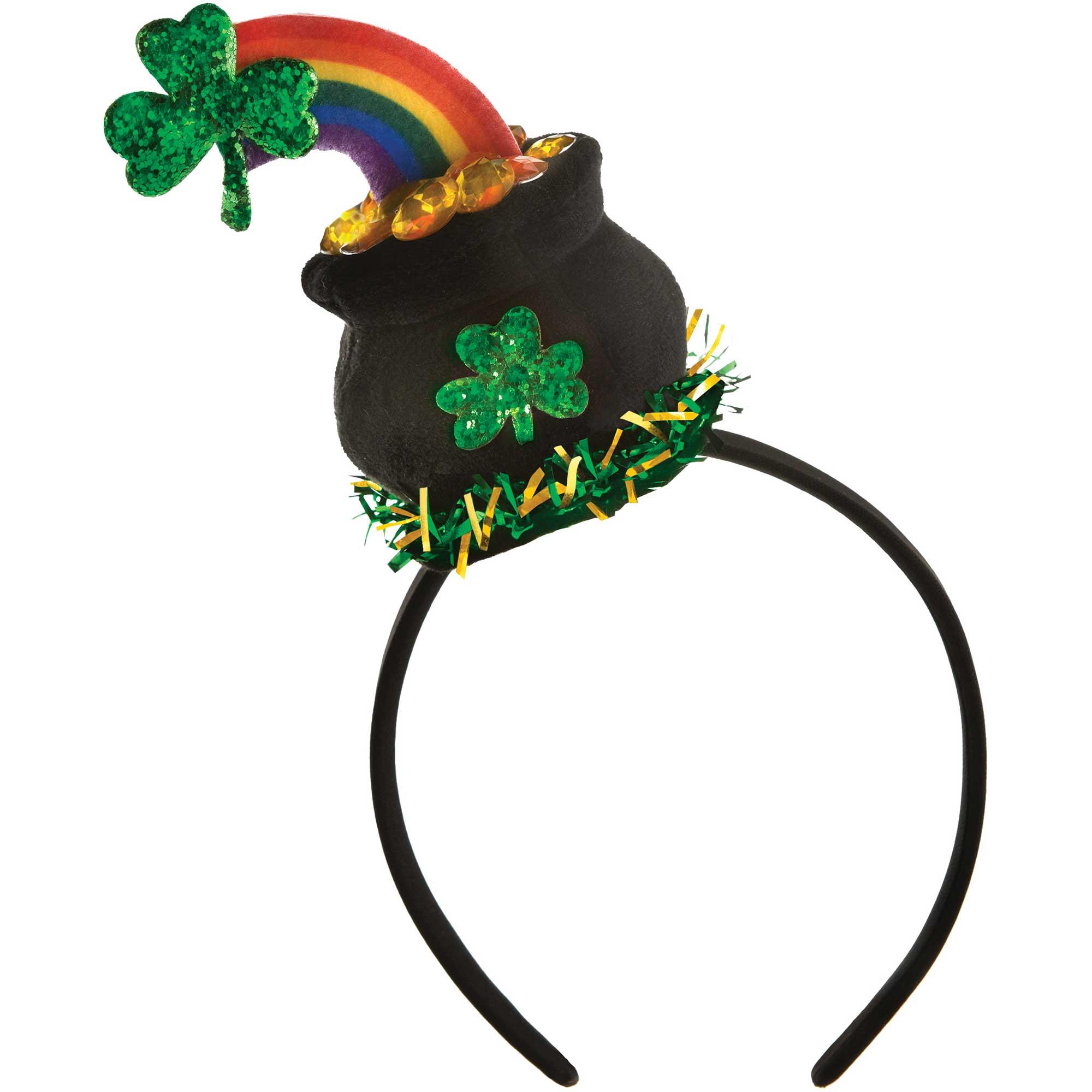 St. Patrick's Day Rainbow Pot of Gold Headband Adult Costume Accessory
