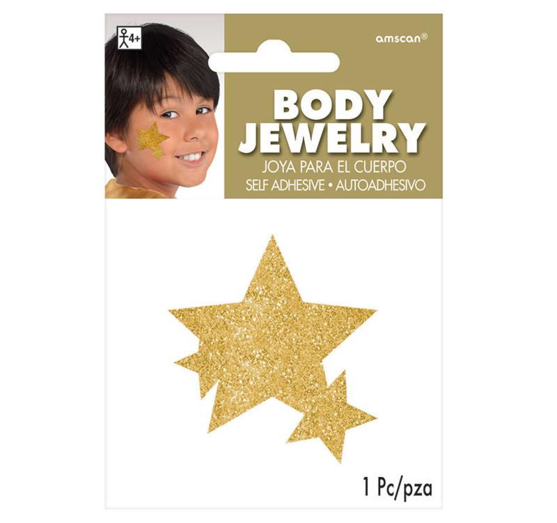 Gold Star Body Jewellery Adult Makeup Accessory