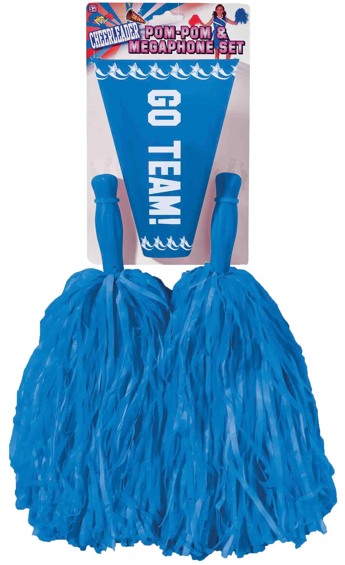 Blue Pom Pom Set Adult Costume Accessory