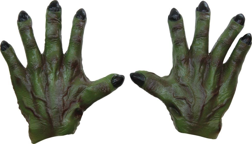 Monster Green Latex Hands Adult Gloves