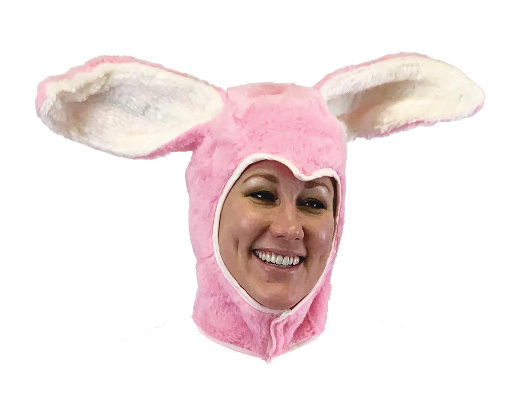 Easter Bunny Pink Hood Adult Costume Accessory