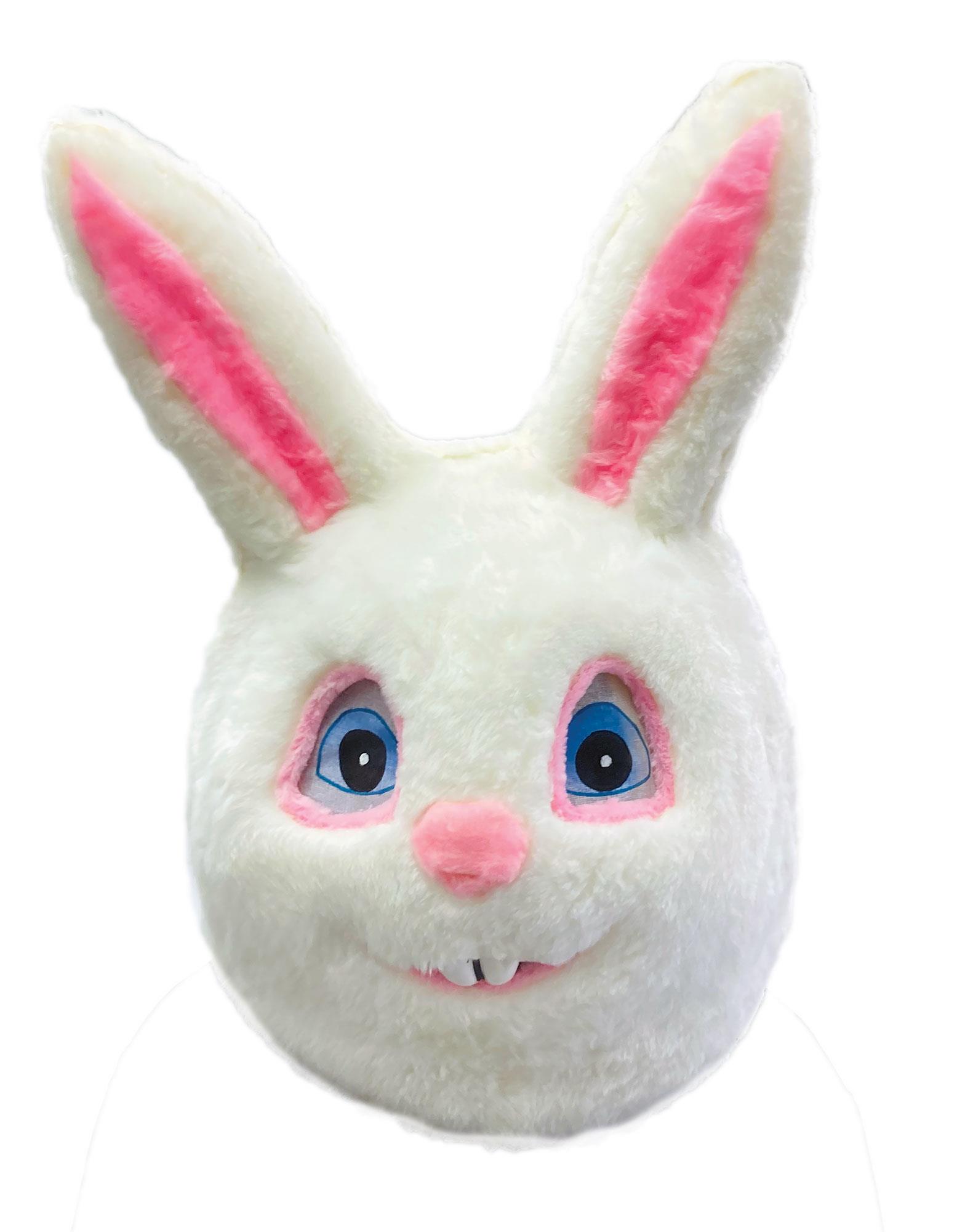Easter Bunny White Mascot Head Adult Costume Accessory