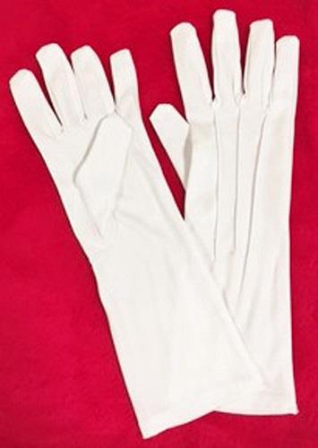 Long Nylon White Santa Adult Gloves