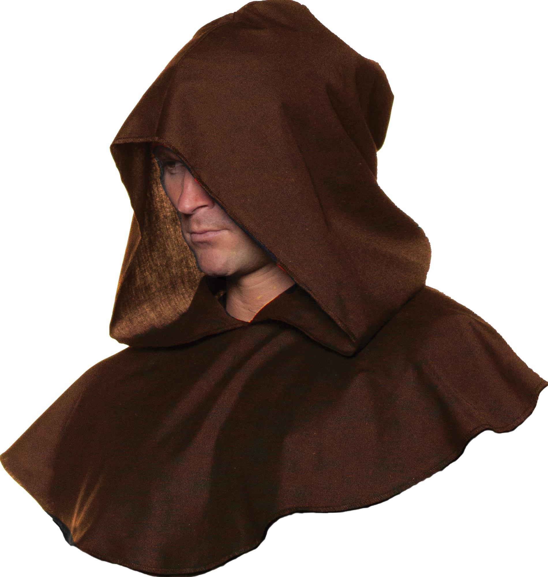 Monk Hood Adult Costume Accessory Brown