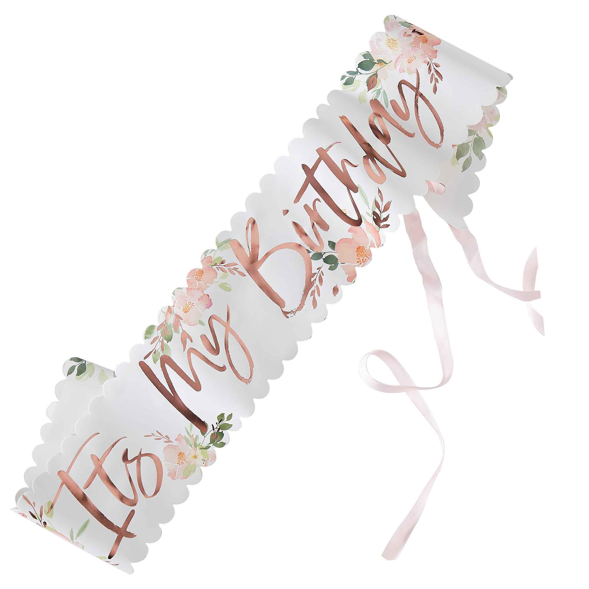 Ditsy Floral It's My Birthday Sash Adult Costume Accessory