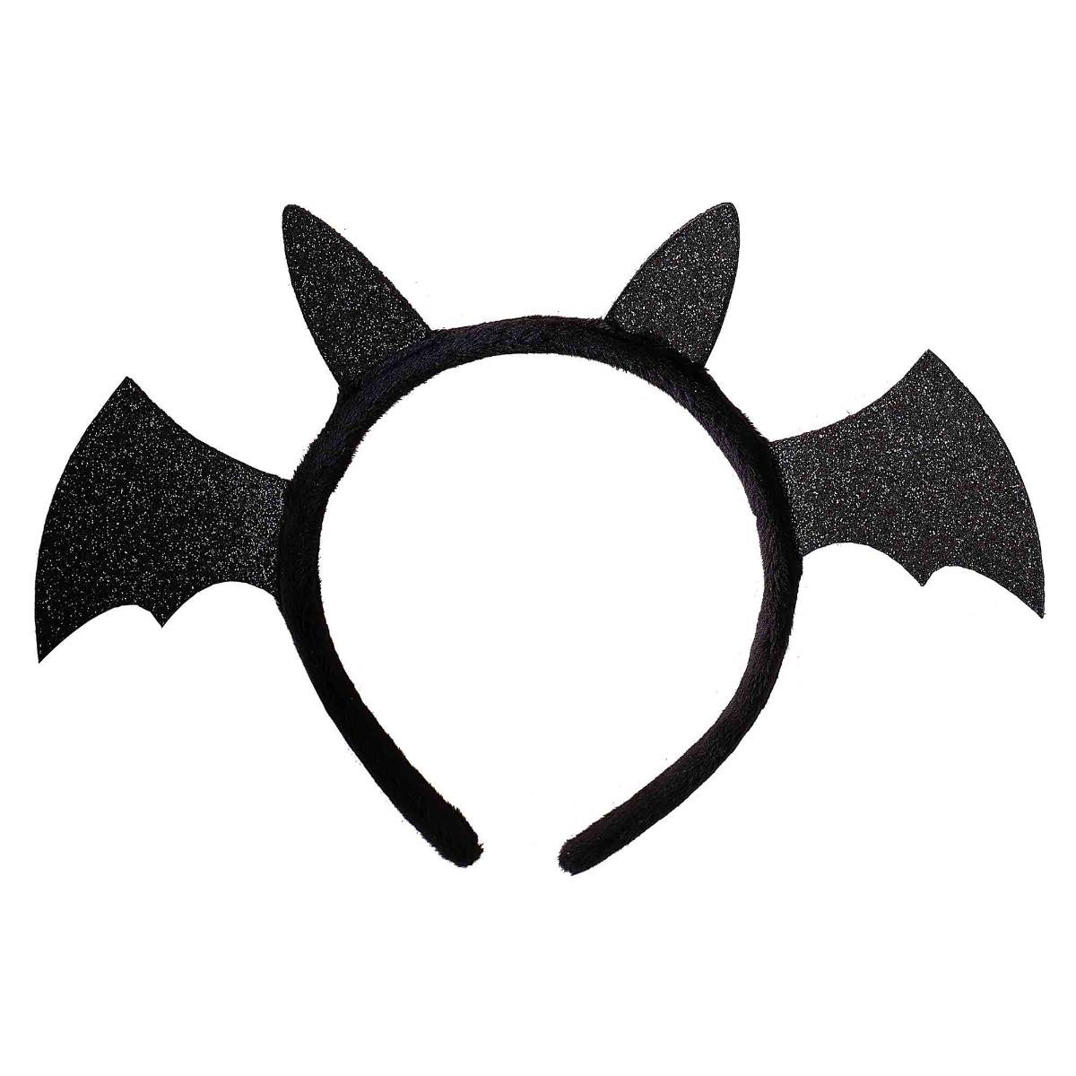 Fancy Dress Black Sparkle Bat Headband Child Costume Accessory