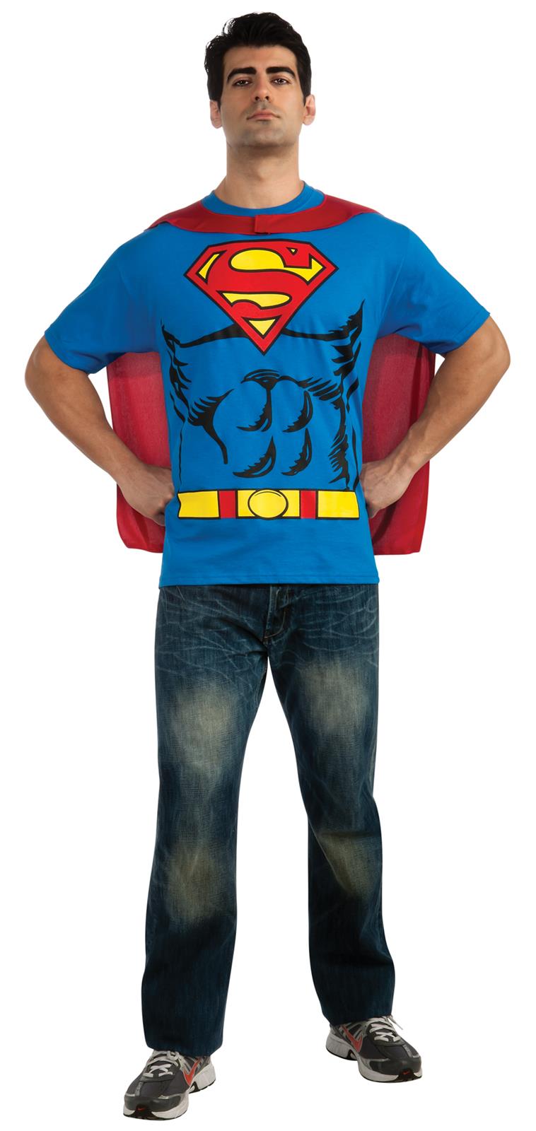 Superman T-Shirt Adult Costume Kit Medium