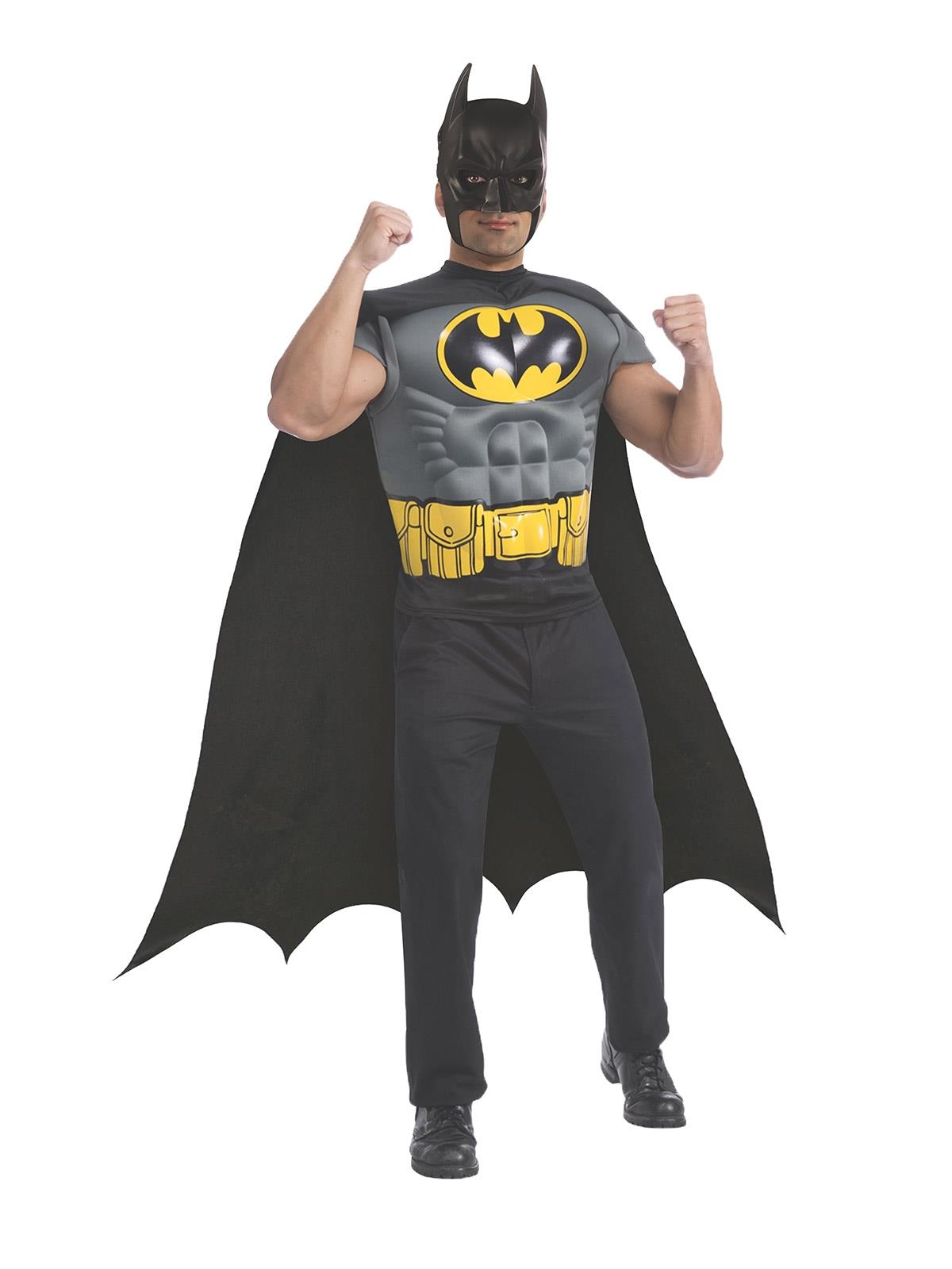 Batman Grey Muscle Chest Shirt Adult Costume XL