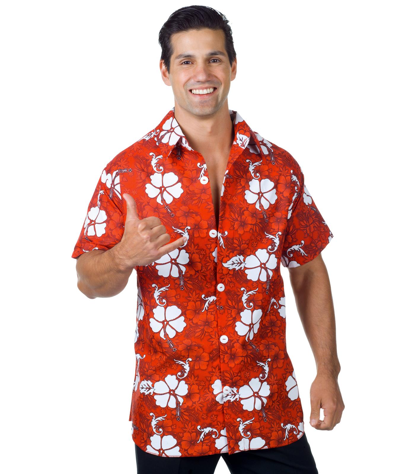 Red Hawaiian Adult Shirt XL