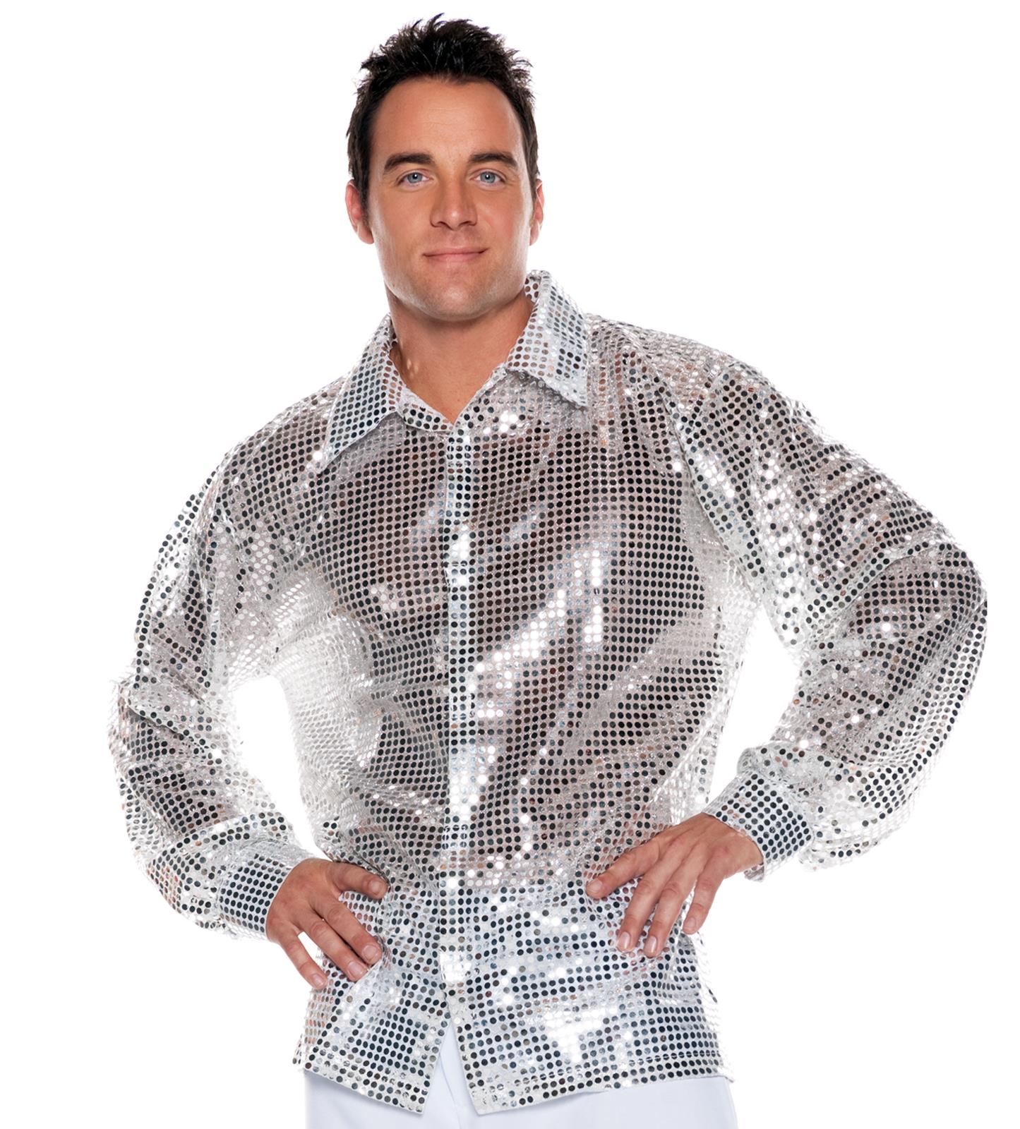 Silver Sequin Adult Shirt XL