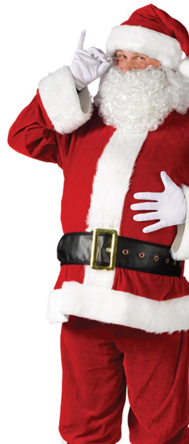 Complete Velour Santa Suit Adult Costume