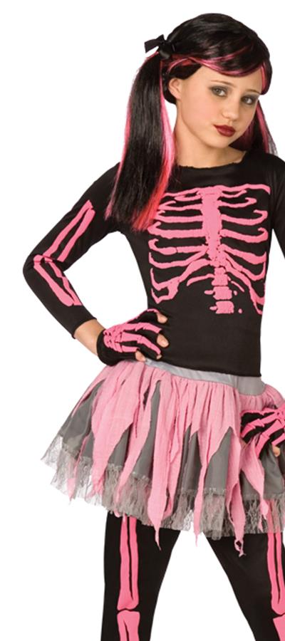 Skeleton Punk Pink Child Costume Small