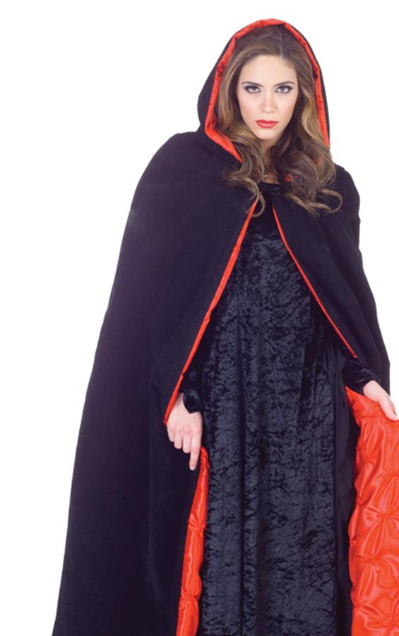 Deluxe Hooded Velvet 63in Adult Cape