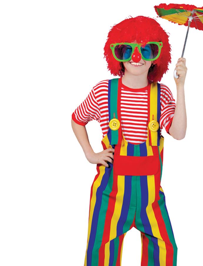 Striped Clown Overalls Child Costume