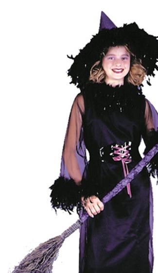 Feather Witch Black Child Costume Medium