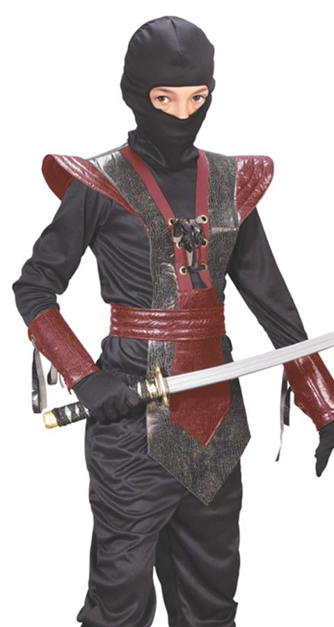 Ninja Fighter Leather Child Costume Medium