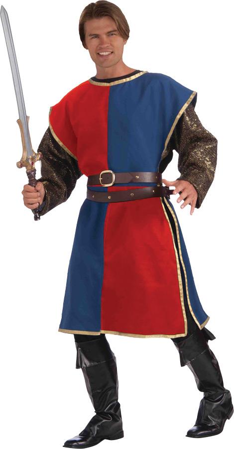 Medieval Tabard Red Blue Adult Costume