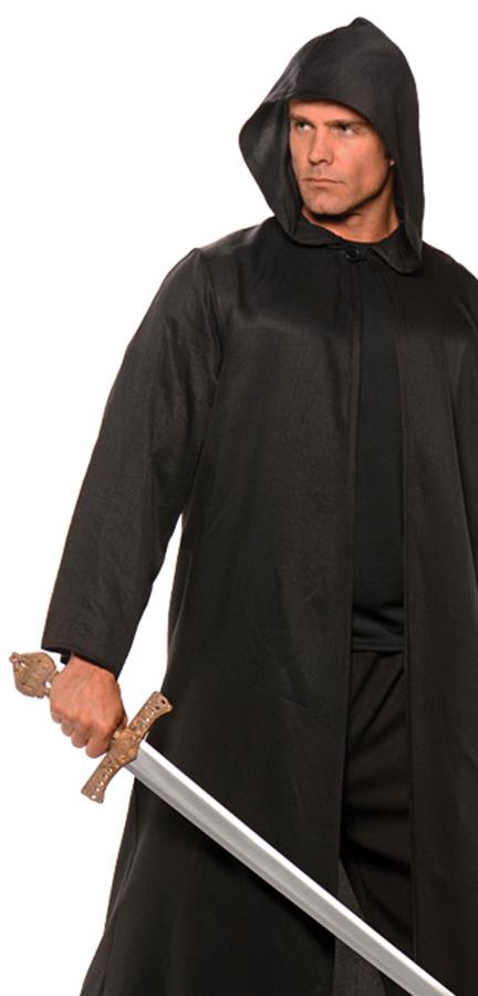 Black Faux Leather Print Cloak Adult Costume